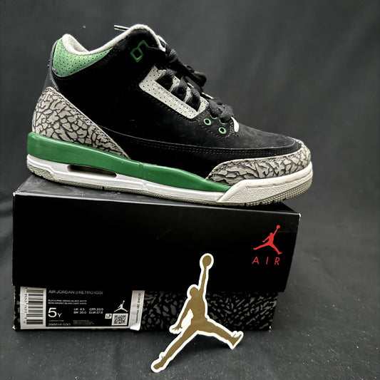 Air Jordan 3 Retro GS Pine Green 2021 Kids Shoes - Size 5