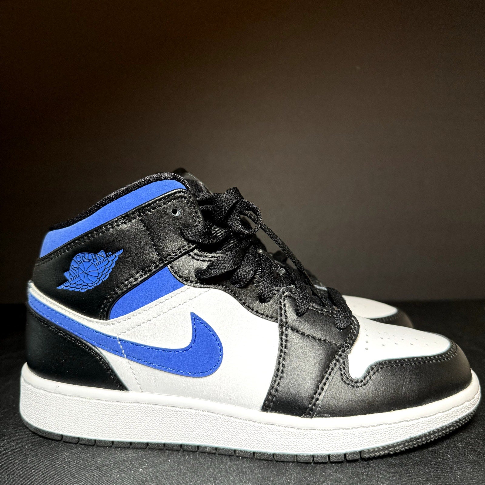 Air Jordan 1 Mid GS Racer Blue Kids Shoes - Size 5