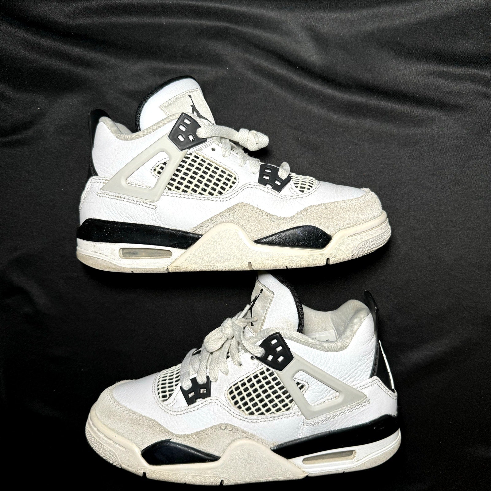 Air Jordan 4 Retro GS Military Black Kids Shoes - Size 4