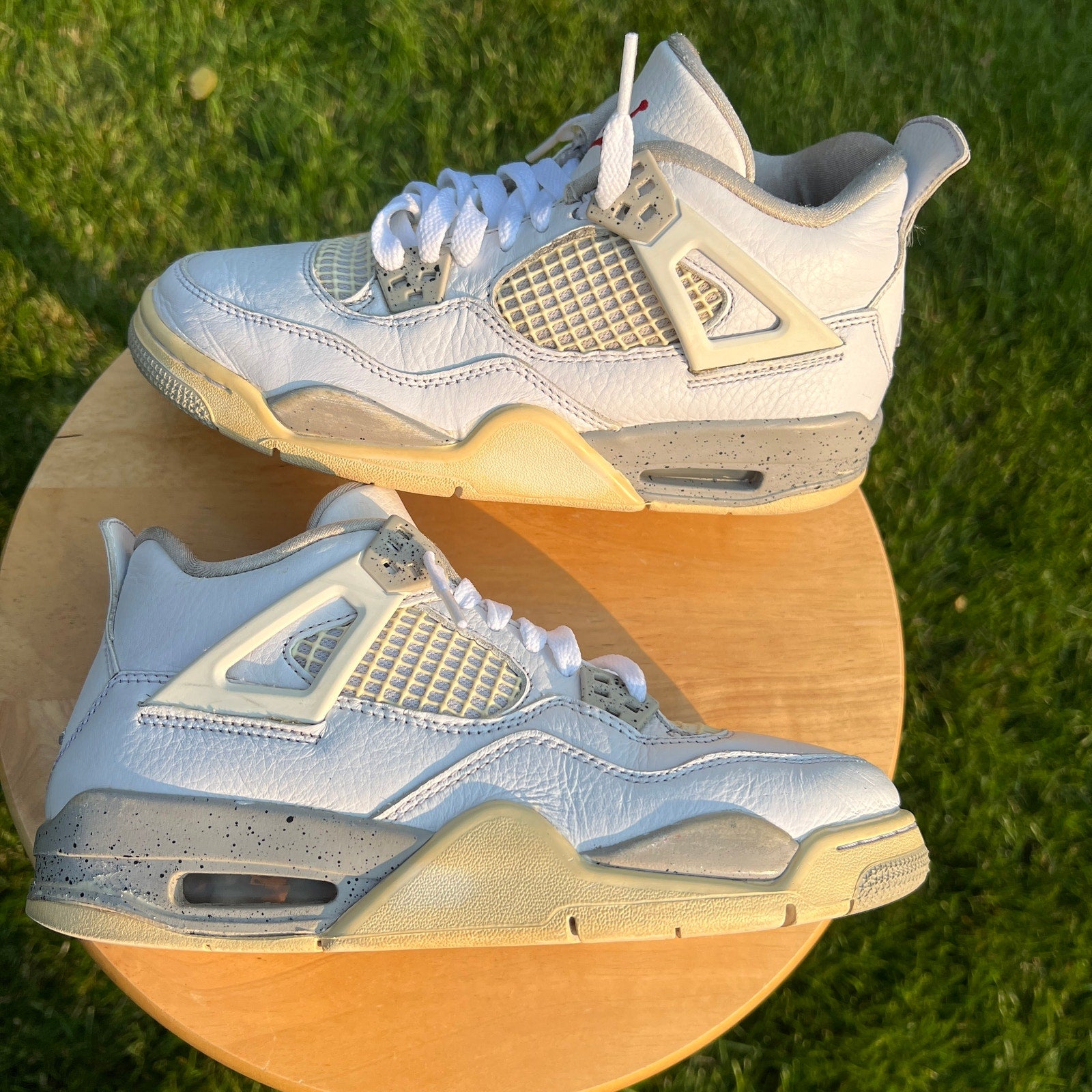 Air Jordan 4 Retro GS White Oreo Kids Shoes - Size 5