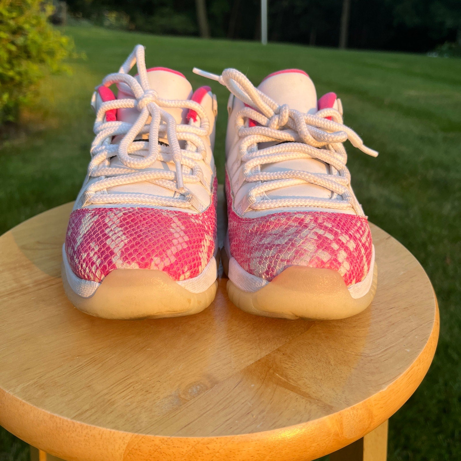 Air Jordan 11 Retro Low Pink Snakeskin Women's Shoes - Size 7