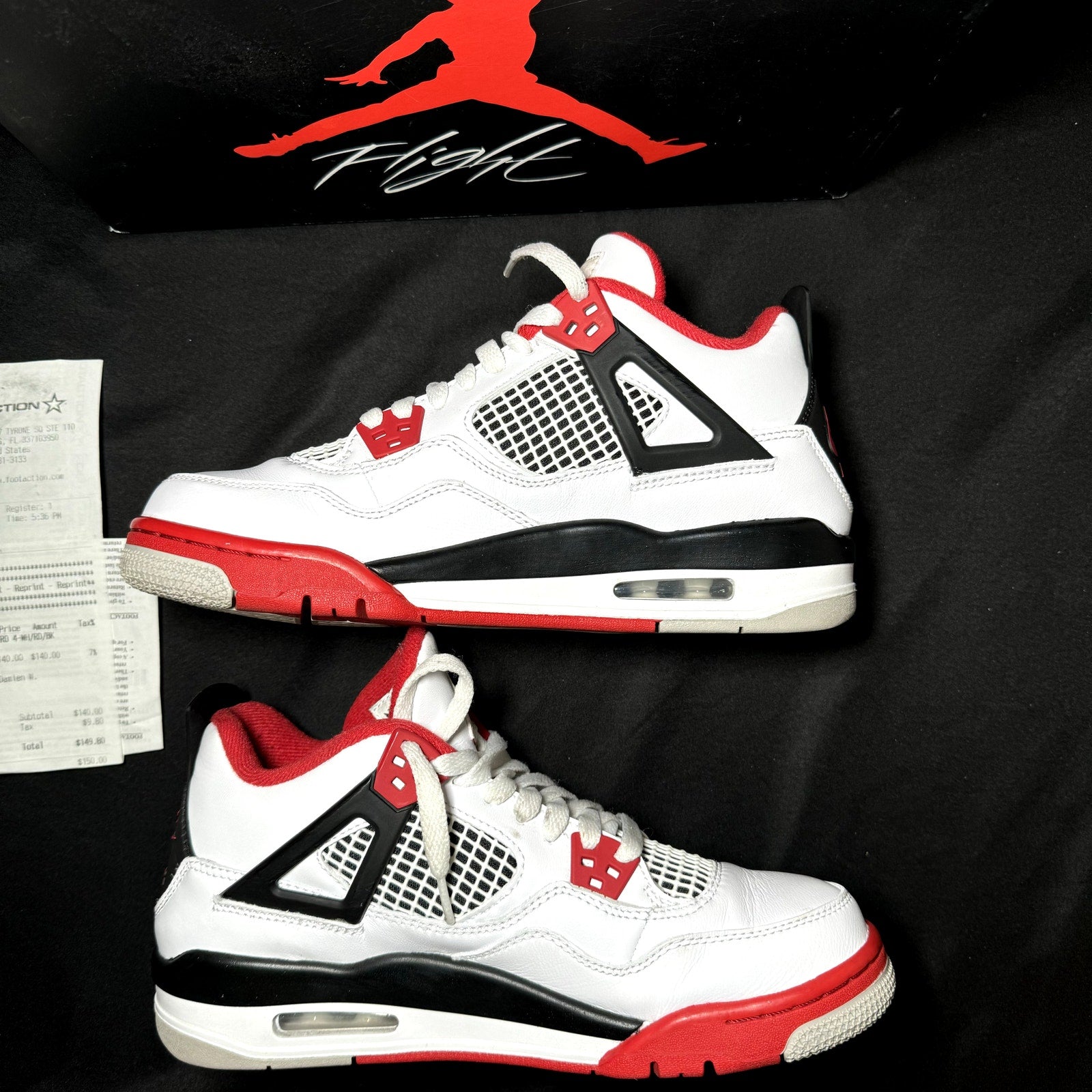 Air Jordan 4 Retro OG GS Fire Red 2020 Kids Shoes - Size 7