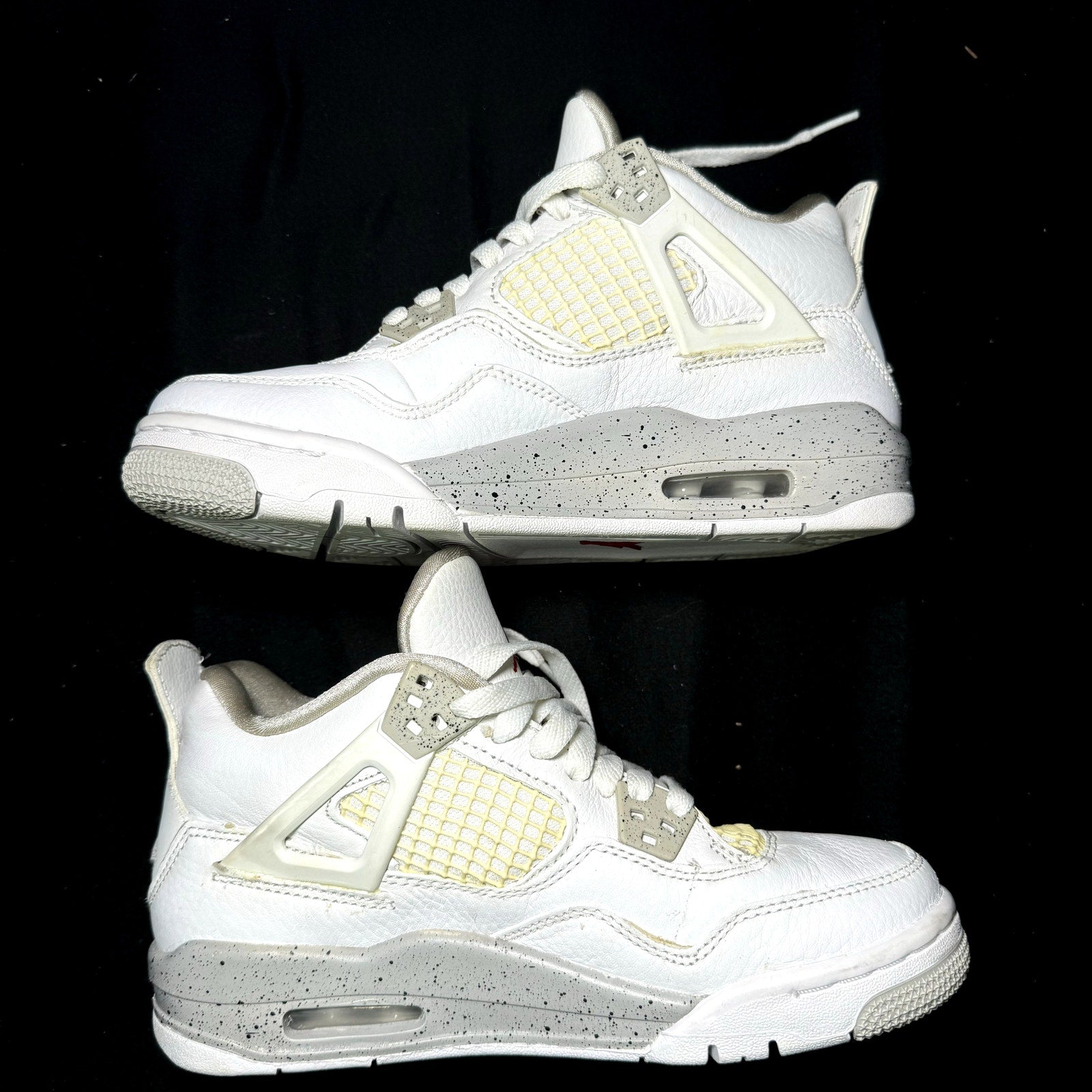 Air Jordan 4 Retro GS White Oreo Kids Shoes - Size 4