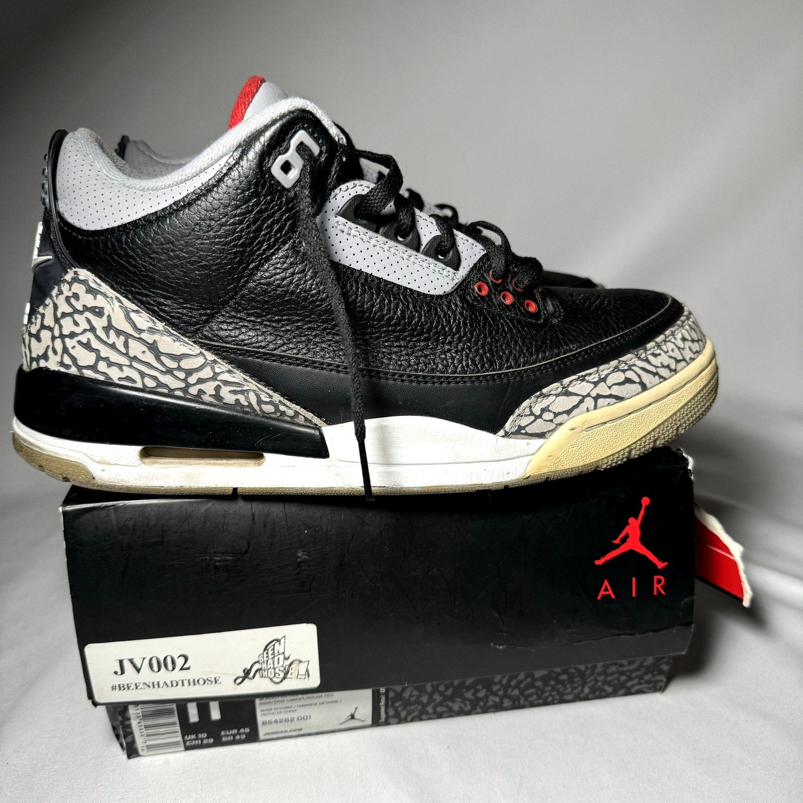 Air Jordan 3 Retro OG Black Cement 2018 Men's Shoes - Size 11