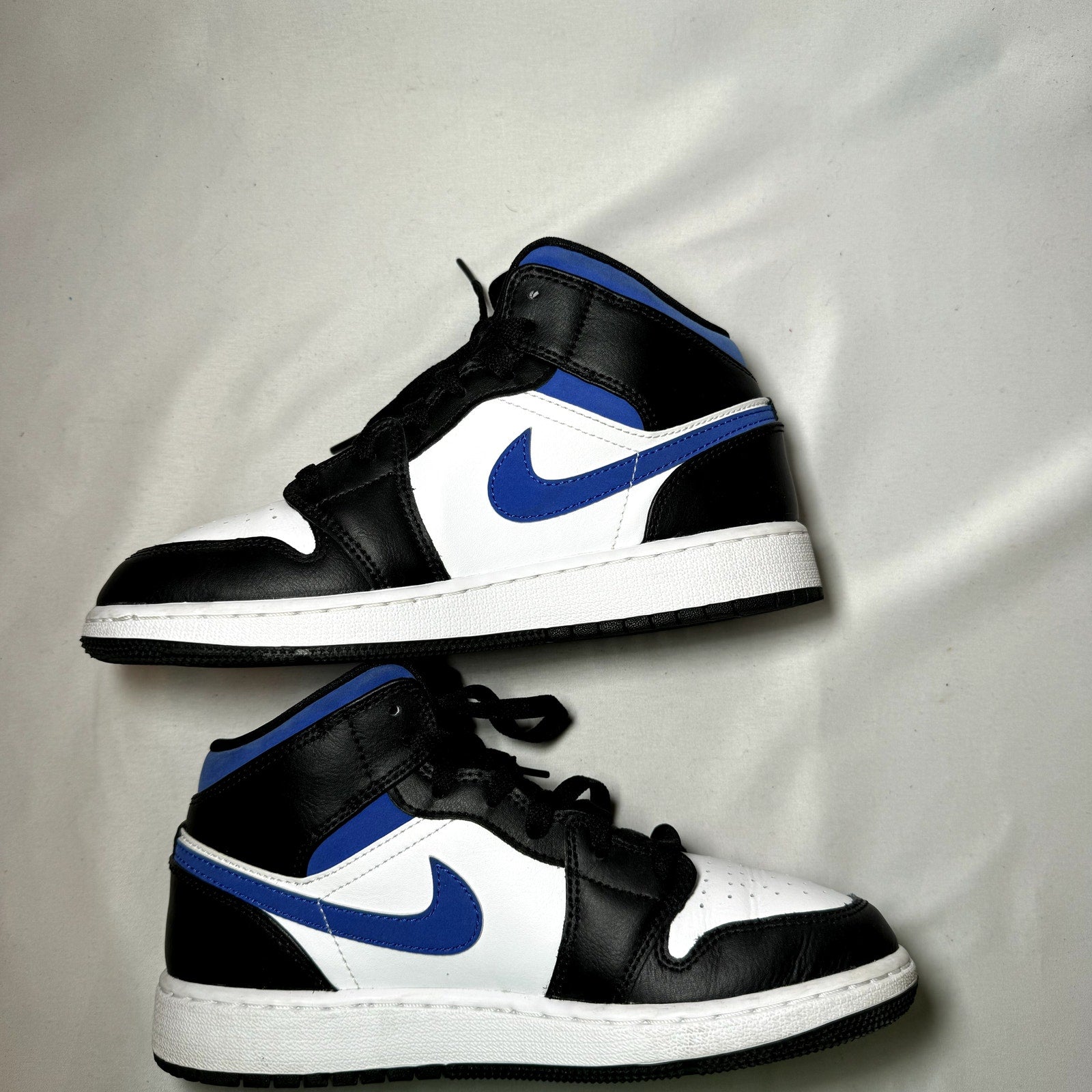 Air Jordan 1 Mid GS Racer Blue Kids Shoes - Size 5