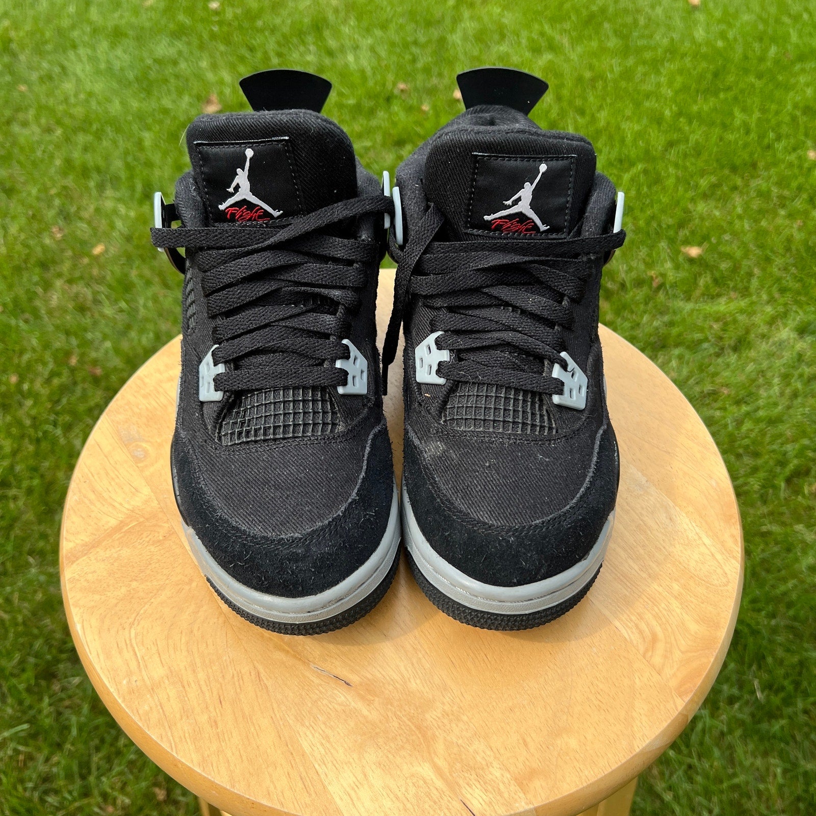 Air Jordan 4 Retro SE GS Black Canvas Kids Shoes - Size 7