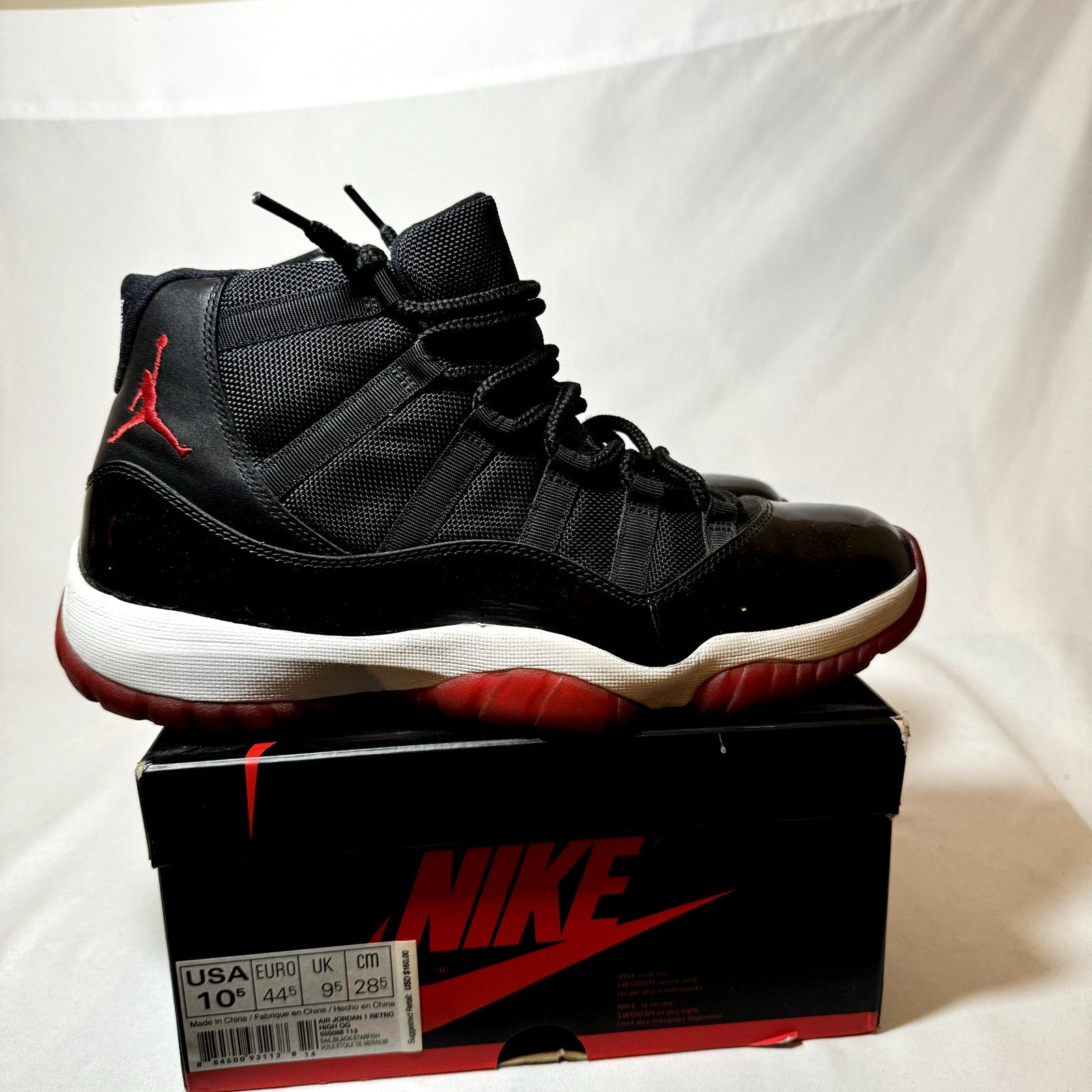 Air Jordan 11 Retro Bred 2012 Men's Shoes - Size 10.5