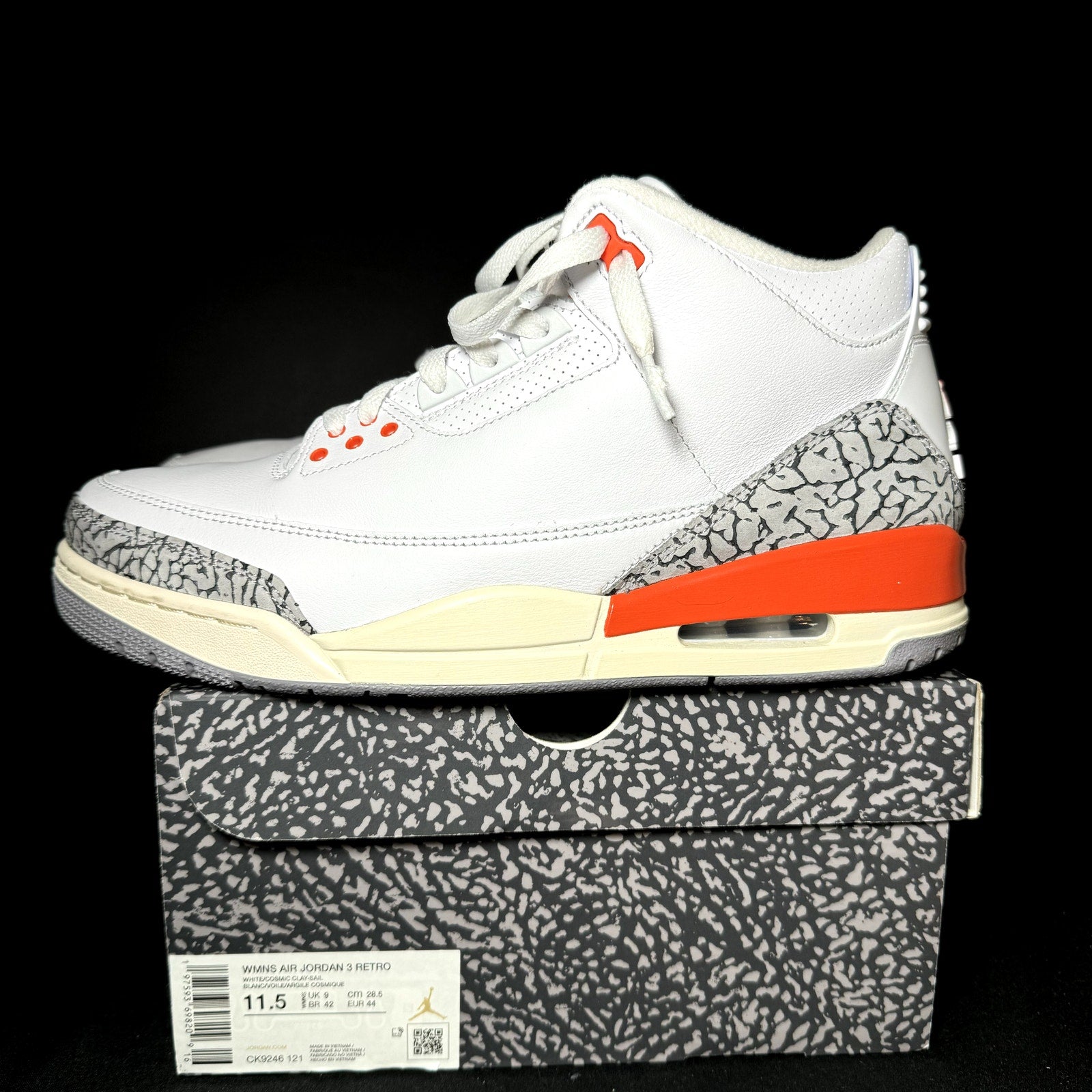 Air Jordan 3 Retro Georgia Peach Women's Shoes - Size 11.5