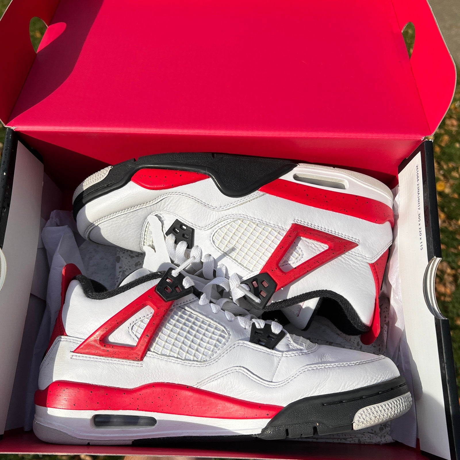 Air Jordan 4 Retro GS Red Cement Kids Shoes - Size 7