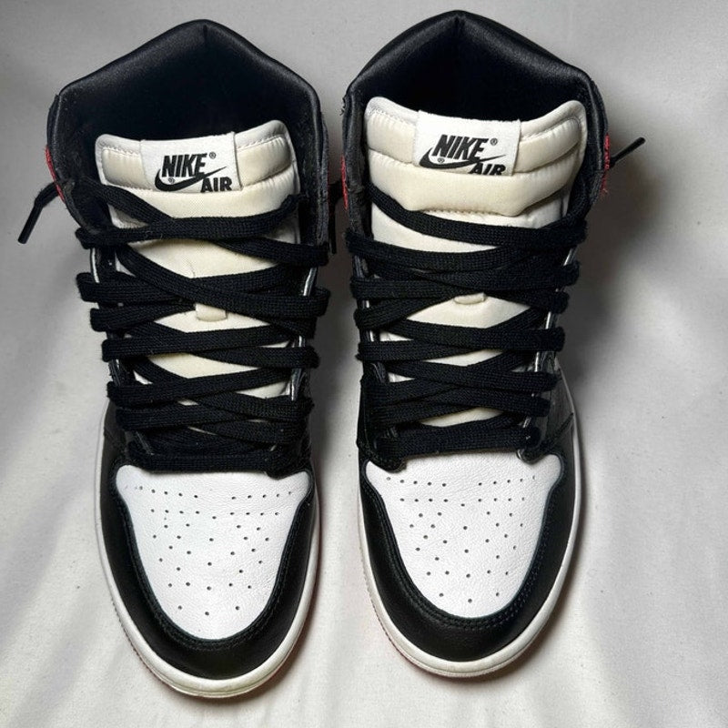 Air Jordan 1 Retro High Satin Black Toe Women's Shoes - Size 9