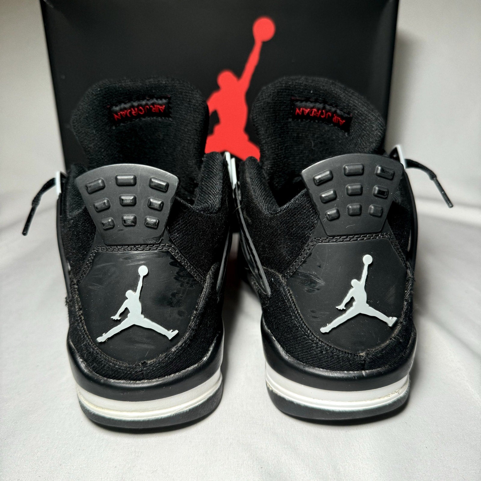 Air Jordan 4 Retro SE GS Black Canvas Kids Shoes - Size 5