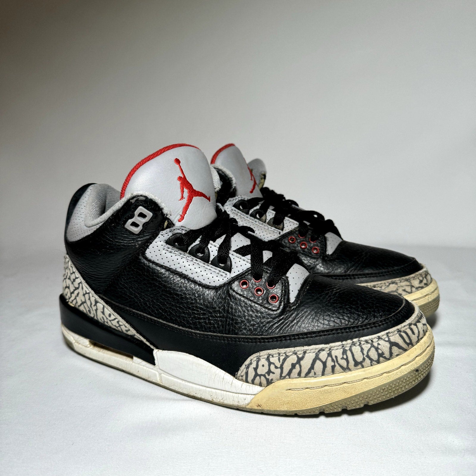 Air Jordan 3 Retro OG Black Cement 2018 Men's Shoes  - Size 8