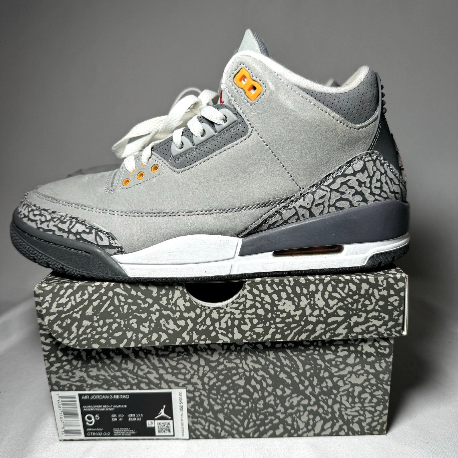 Air Jordan 3 Retro Cool Grey 2021 Men's Shoes - Size 9.5