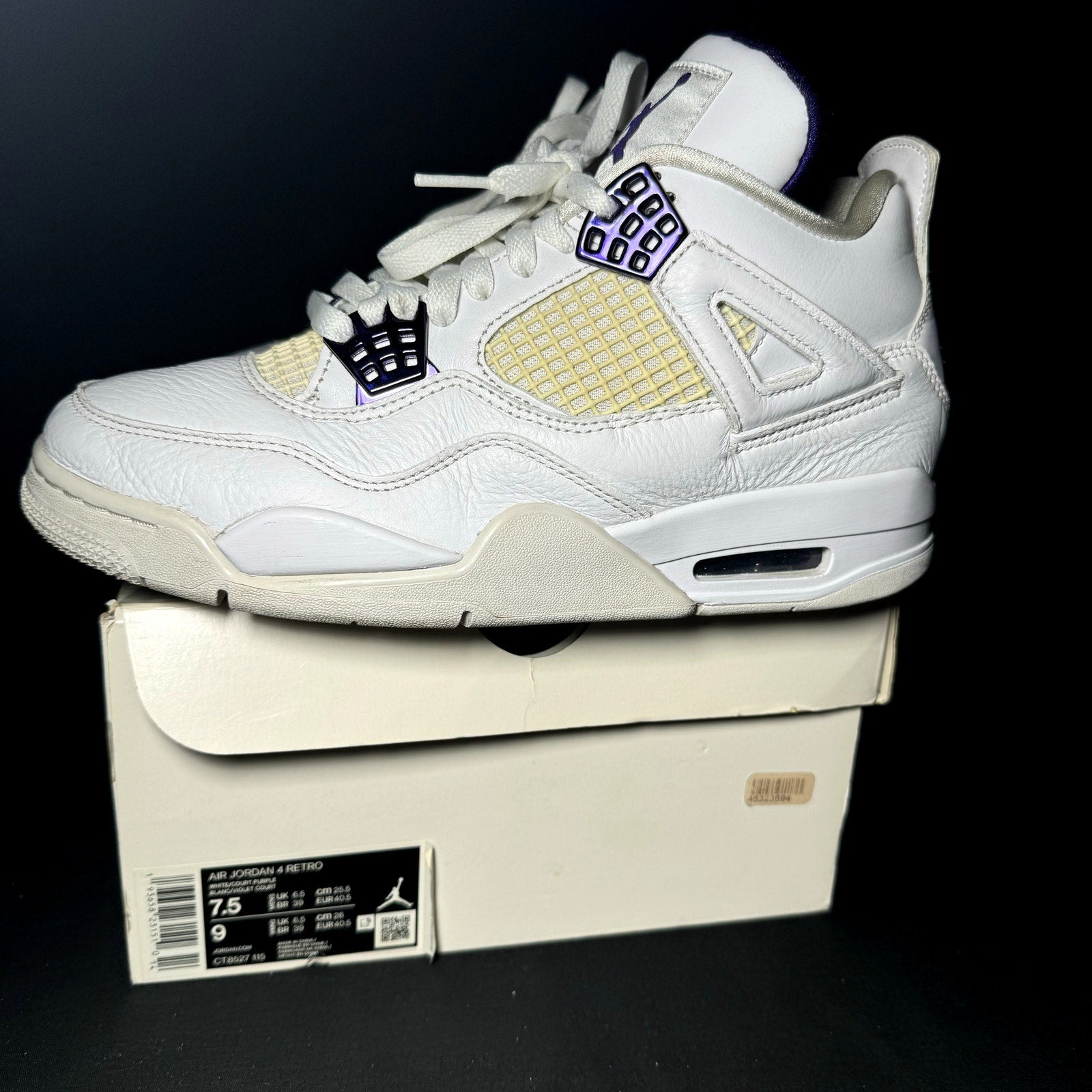 Air Jordan 4 Retro Purple Metallic 2020 Men's Shoes  - Size 7.5