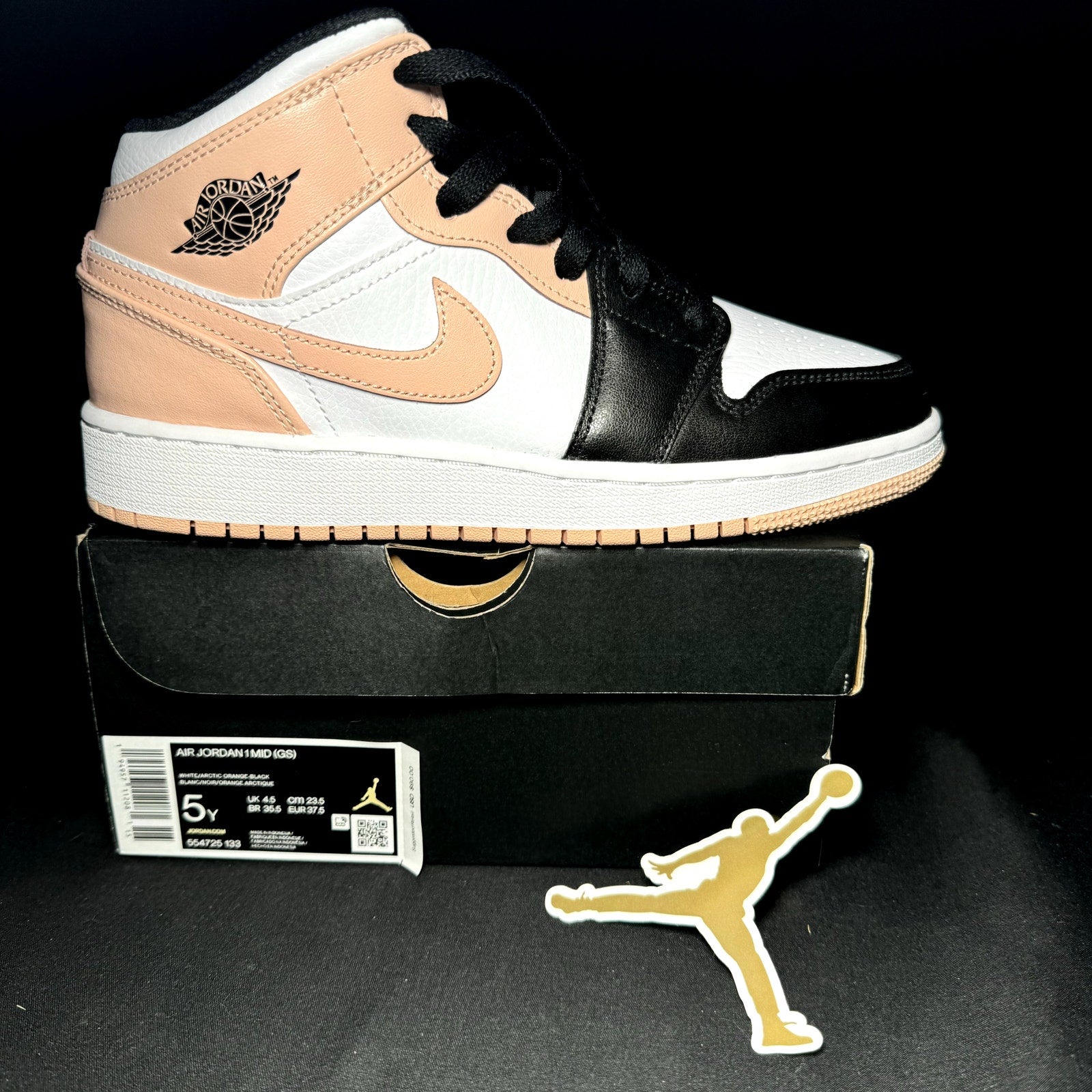 Air Jordan 1 Mid GS Crimson Tint Kids Shoes  - Size 5