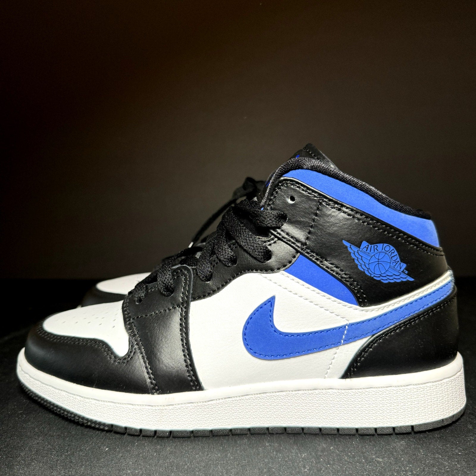 Air Jordan 1 Mid GS Racer Blue Kids Shoes - Size 5