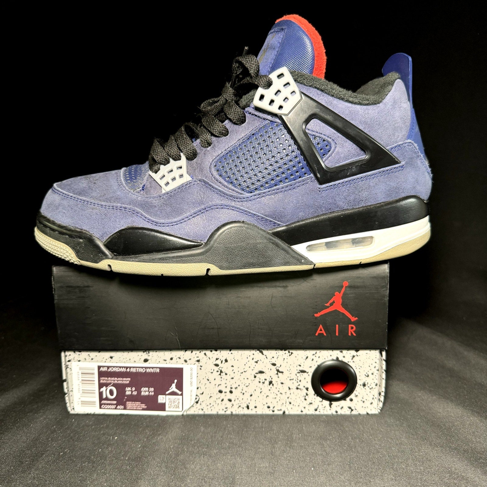 Air Jordan 4 Retro Winter Loyal Blue 2019 Men's Shoes - Size 10