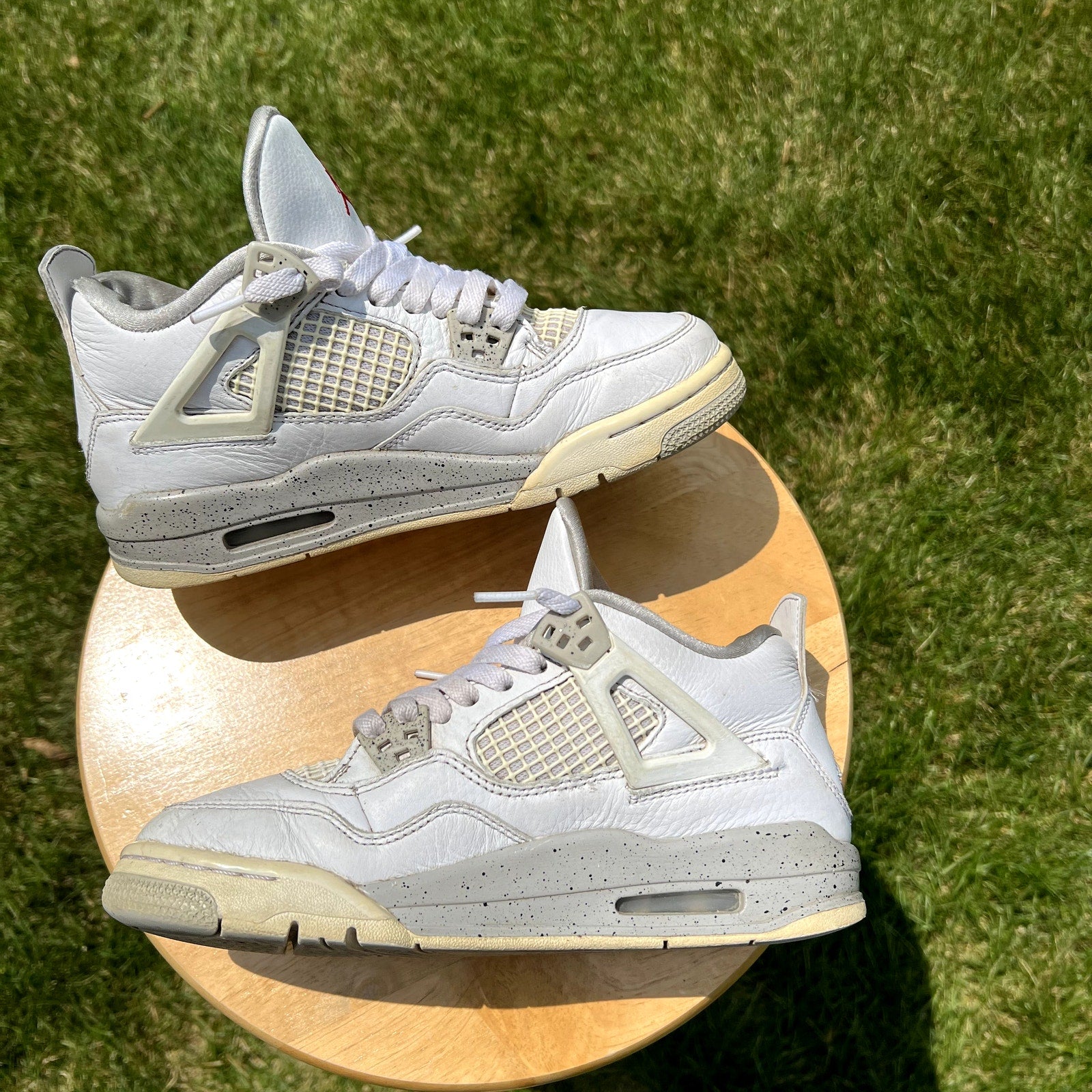 Air Jordan 4 Retro GS White Oreo Kids Shoes - Size 5