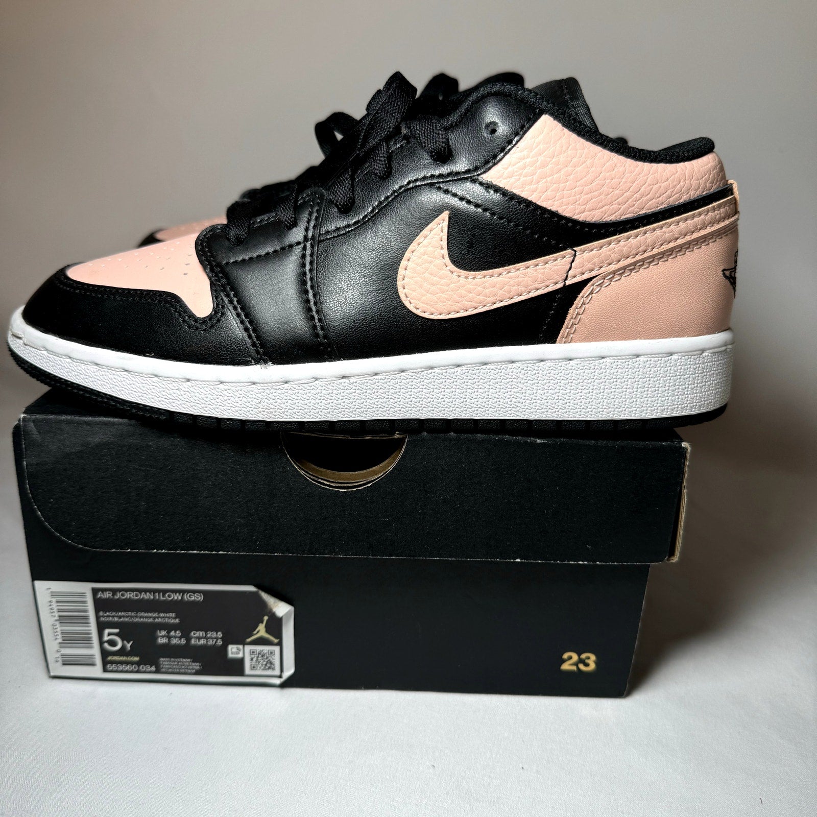 Air Jordan 1 Low GS Crimson Tint Shoes 2021 Kids Shoes - Size 5