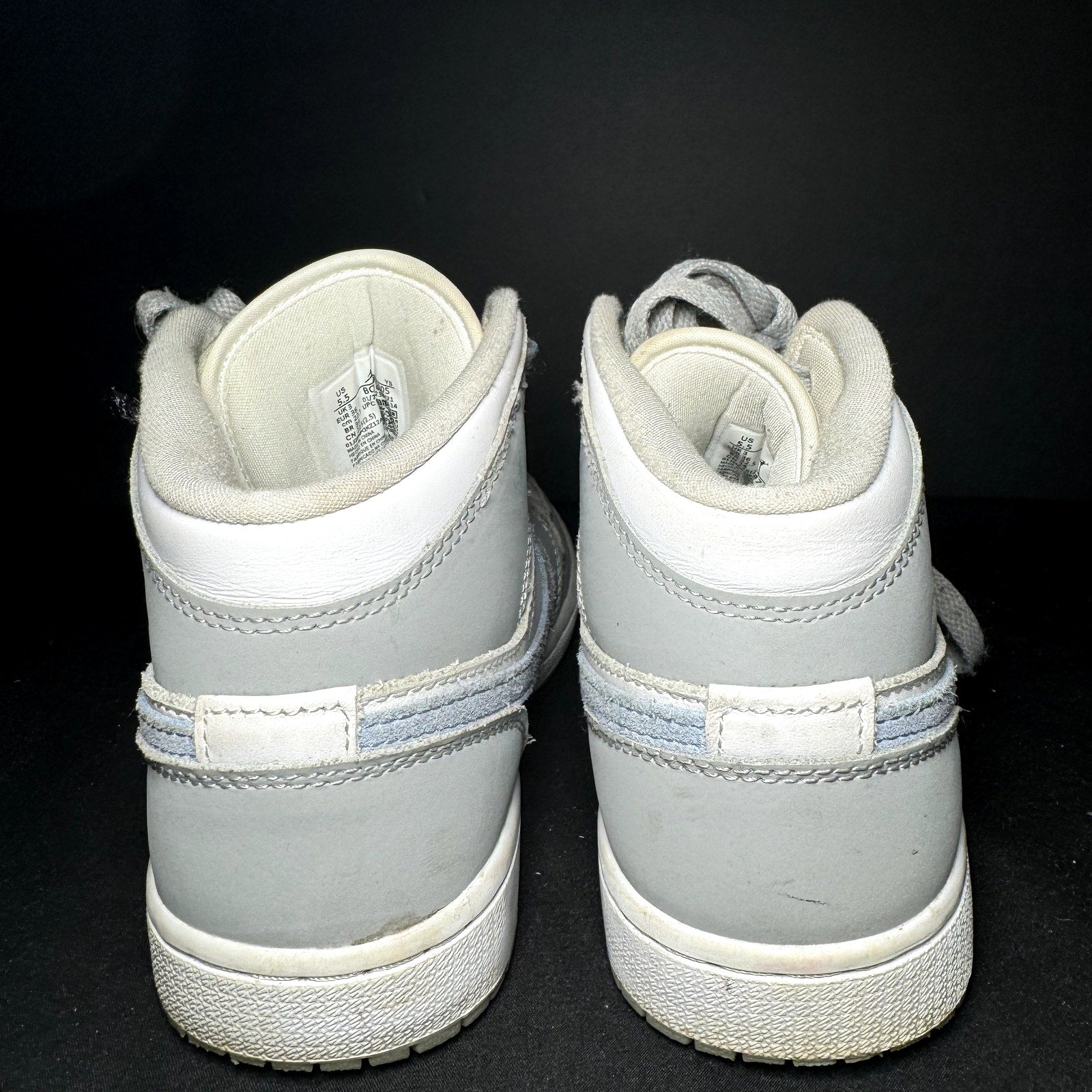 Air Jordan 1 Mid Wolf Grey Aluminum Women's Shoes -  - Size 5.5