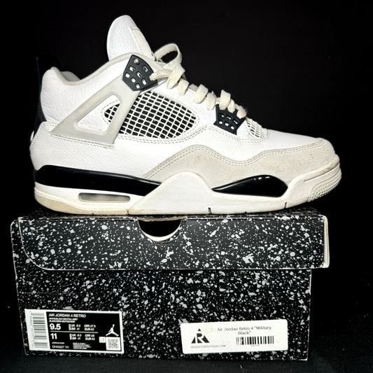 Air Jordan 4 Retro Military Black Men's Shoes - Size 9.5