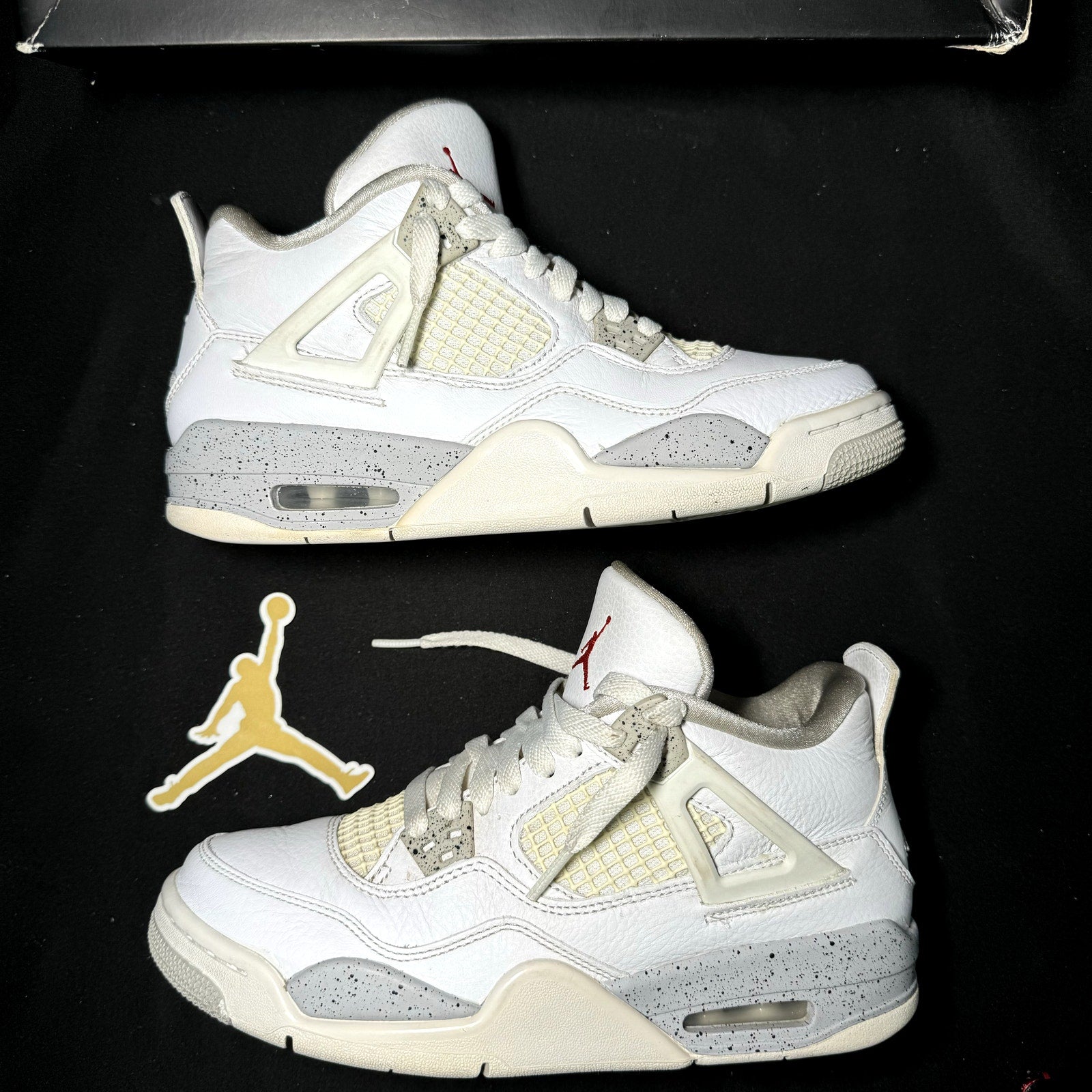 Air Jordan 4 Retro GS White Oreo 2021 Kids Shoes - Size 6