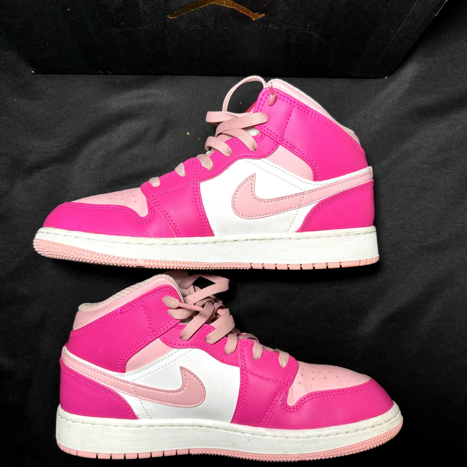 Air Jordan 1 Mid GS Fierce Pink Kids Shoes - Size 6.5