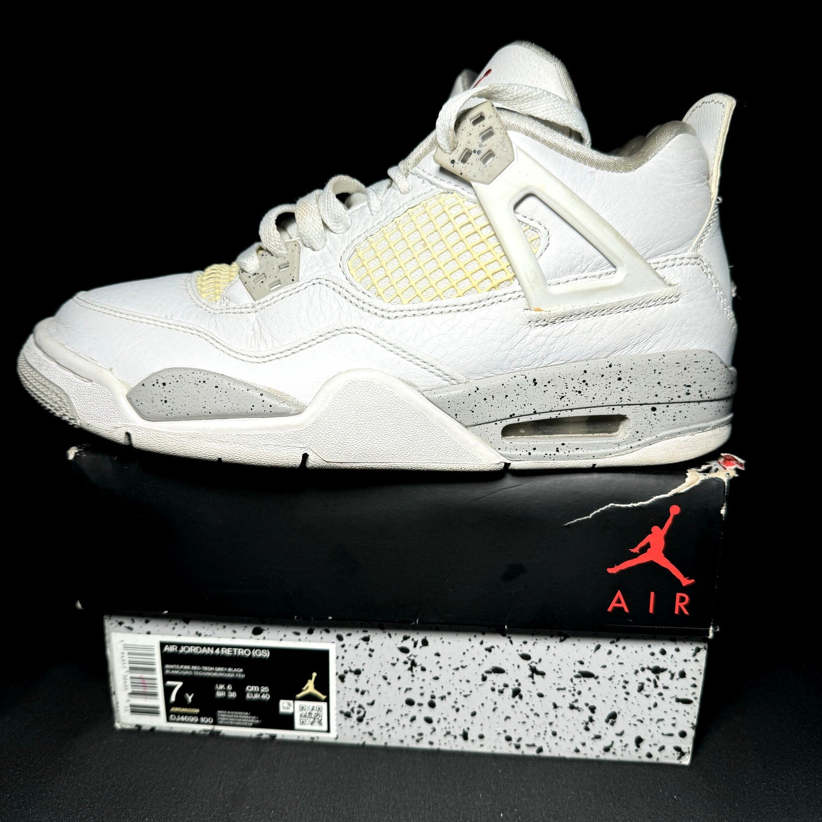 Air Jordan 4 Retro GS White Oreo 2021 Men's Shoes  - Size 7