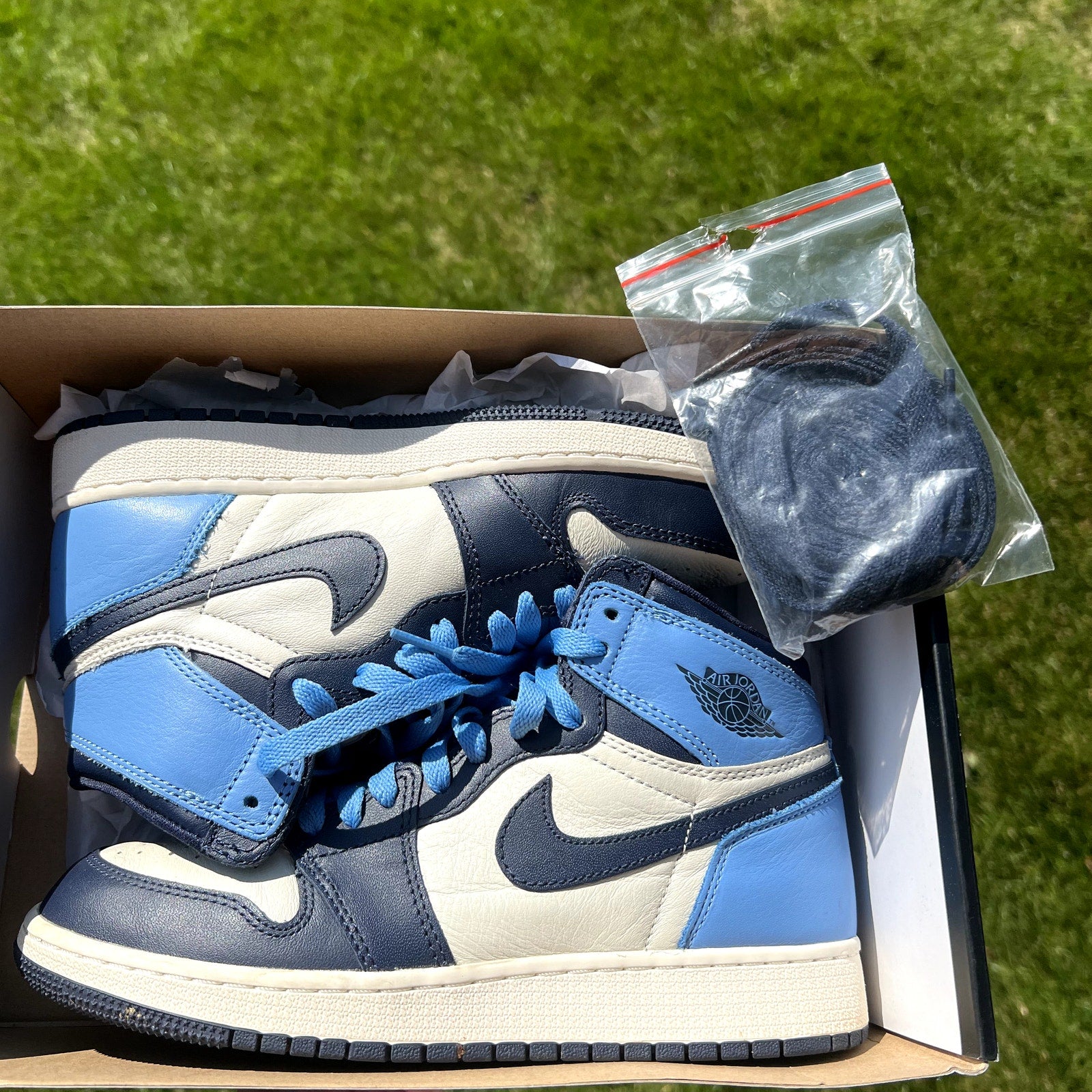 Air Jordan 1 Retro High OG GS Obsidian Kids Shoes - Size 5.5