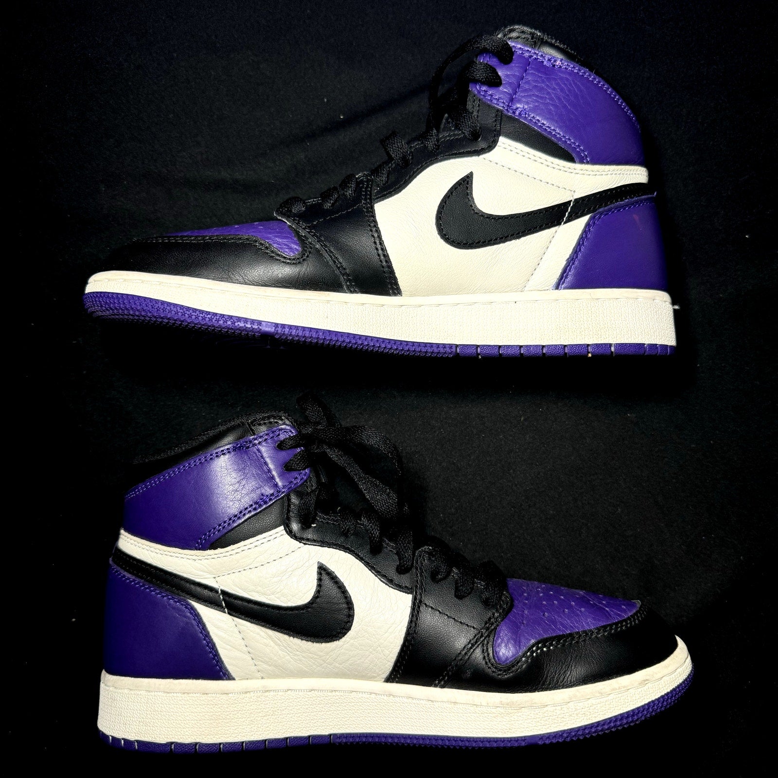 Air Jordan 1 Retro High OG GS Court Purple Kids Shoes - Size 6.5