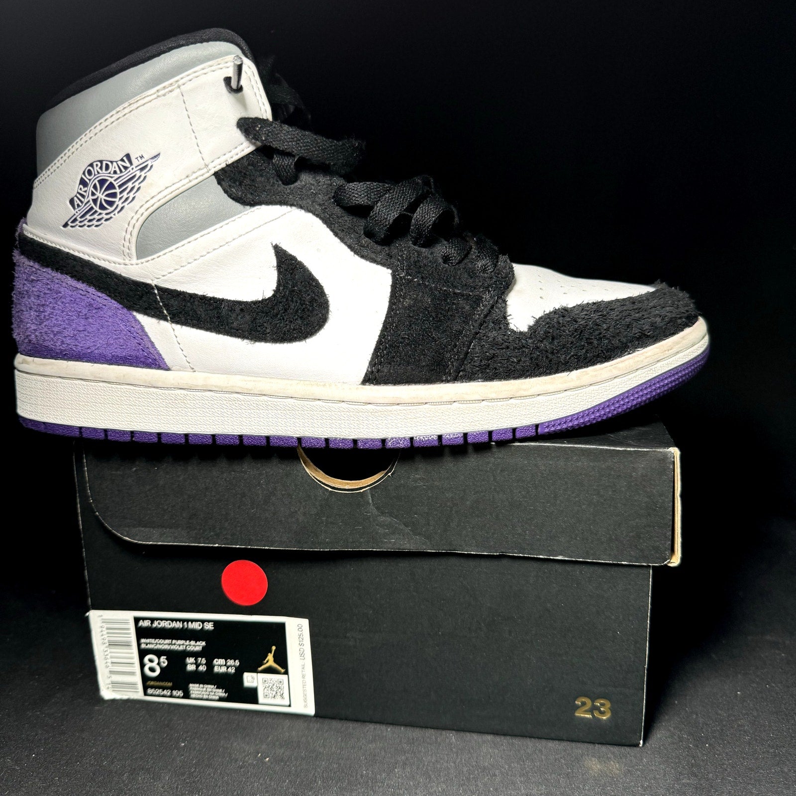 Air Jordan 1 Mid SE Varsity Purple 2020 Men's Shoes - Size 8.5