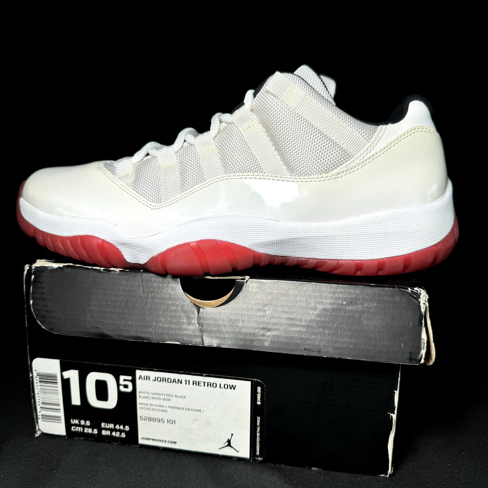 Air Jordan 11 Retro Low Cherry Bottom 2012 Men's Shoes - Size 10.5