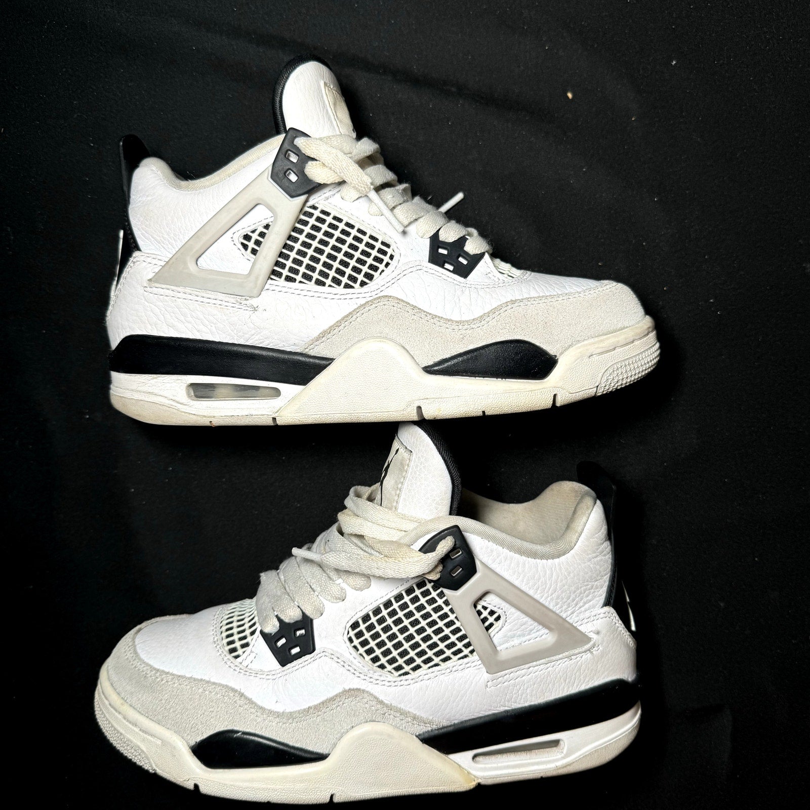 Air Jordan 4 Retro GS Military Black Kids Shoes - Size 4.5