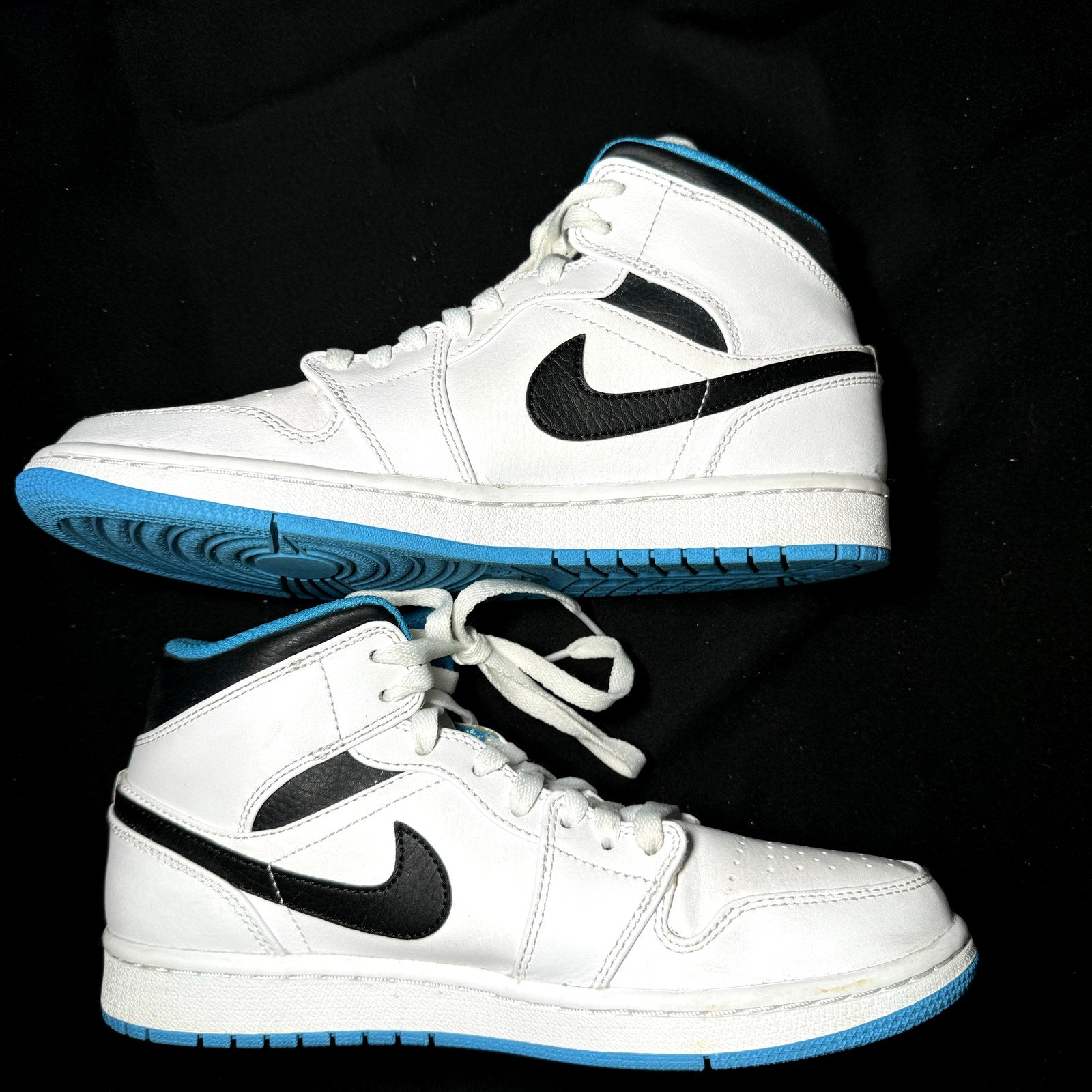 Air Jordan 1 Mid Laser Blue Men's Shoes - Size 7.5