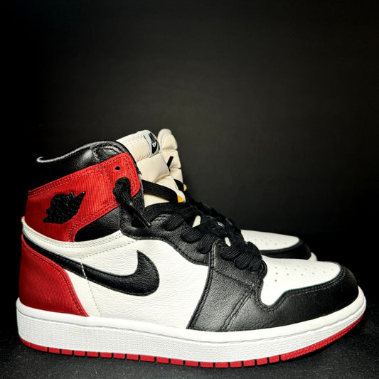 Air Jordan 1 Retro High Satin Black Toe Women's Shoes - Size 8