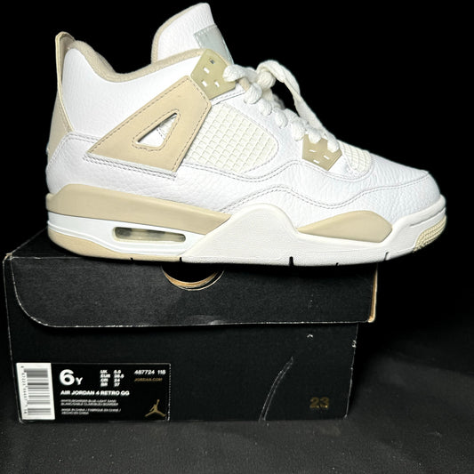 Air Jordan 4 Retro GS Linen 2017 Kids Shoes - Size 6