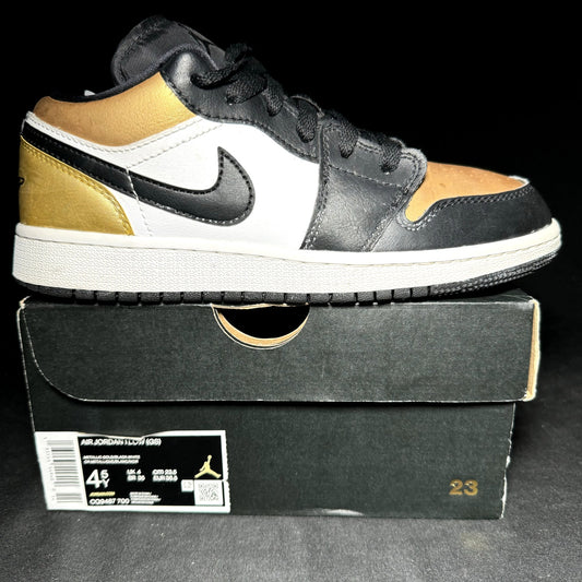 Air Jordan 1 Low GS Gold Toe 2019 Kids Shoes - Size 4.5