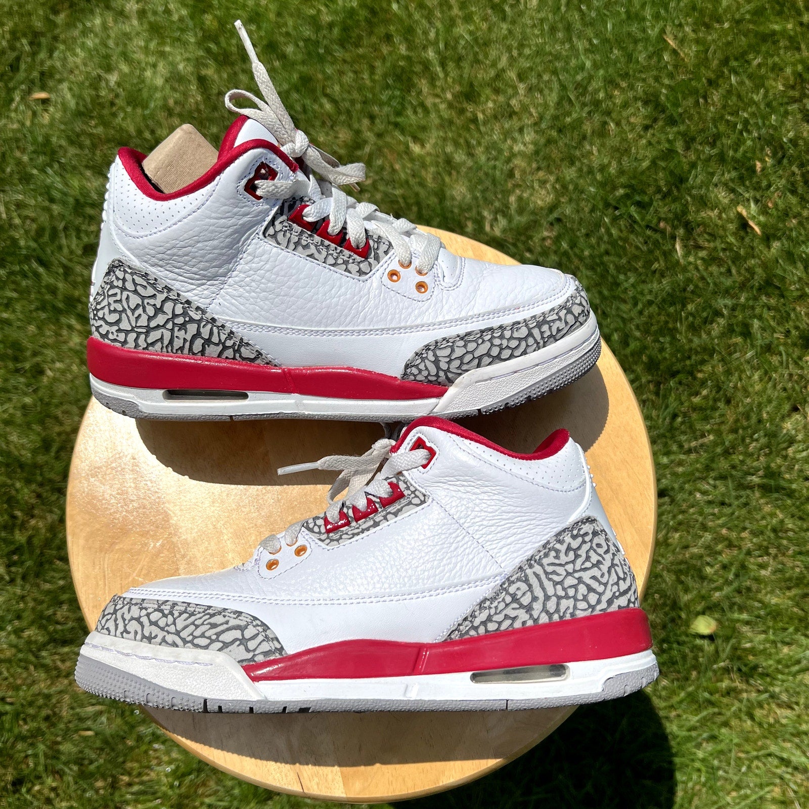 Air Jordan 3 Retro GS Cardinal Red Kids Shoes - Size 6