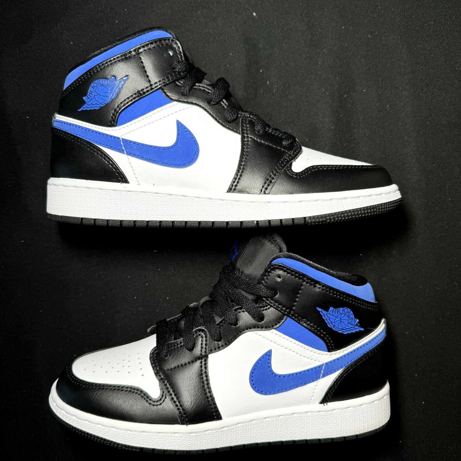 Air Jordan 1 Mid GS Racer Blue Kids Shoes - Size 5