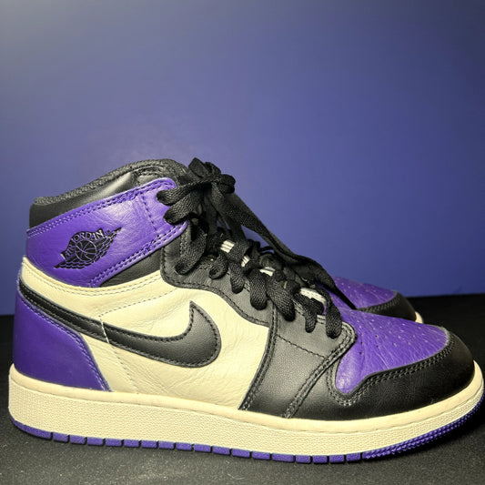 Air Jordan 1 Retro High OG GS Court Purple Kids Shoes - Size 6.5