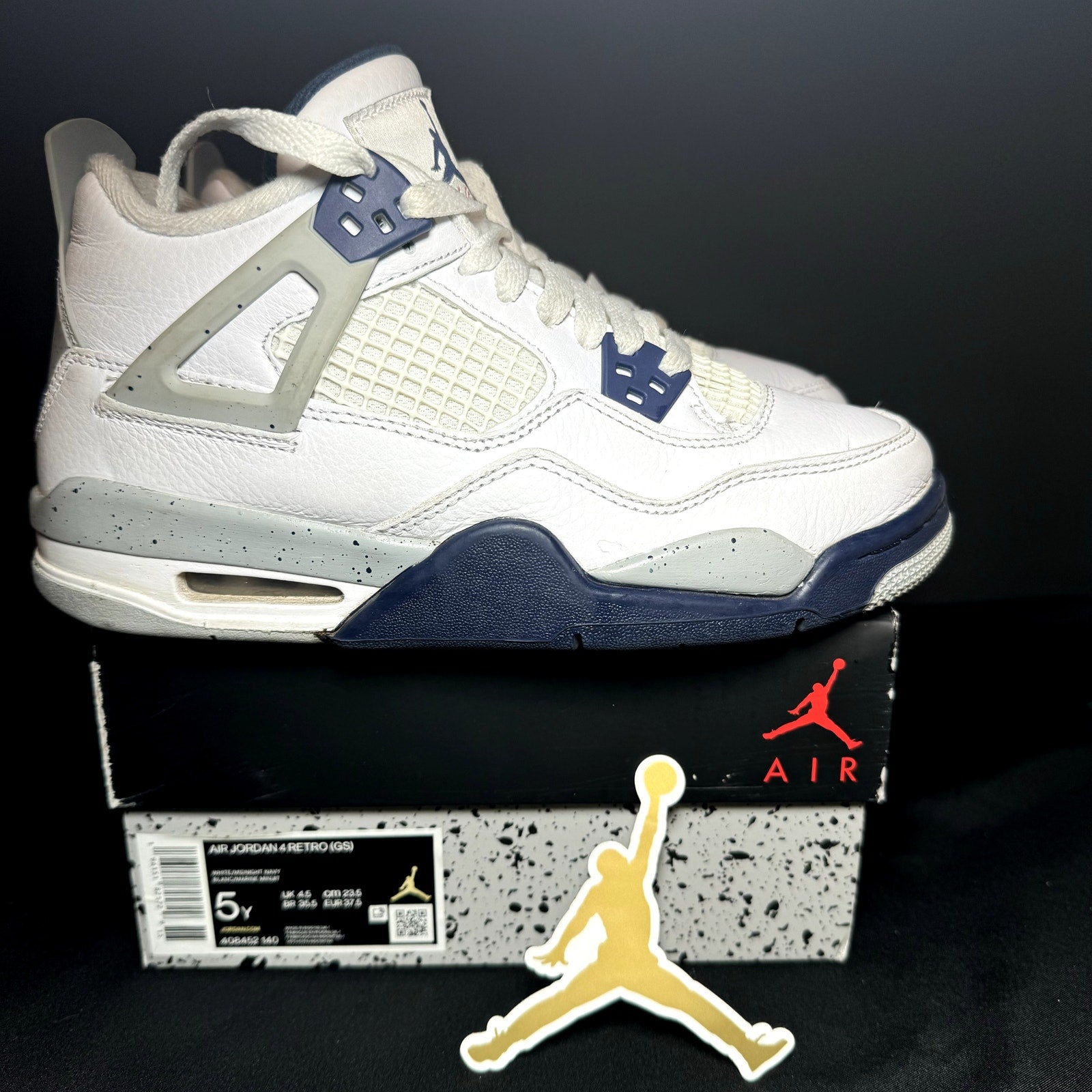 Air Jordan 4 Retro GS Midnight Navy Men's Shoes - Size 5