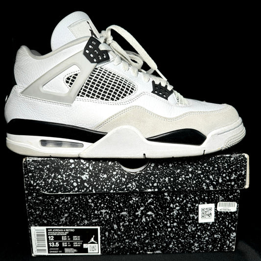 Air Jordan 4 Retro Military Black Men's Shoes - Size 12