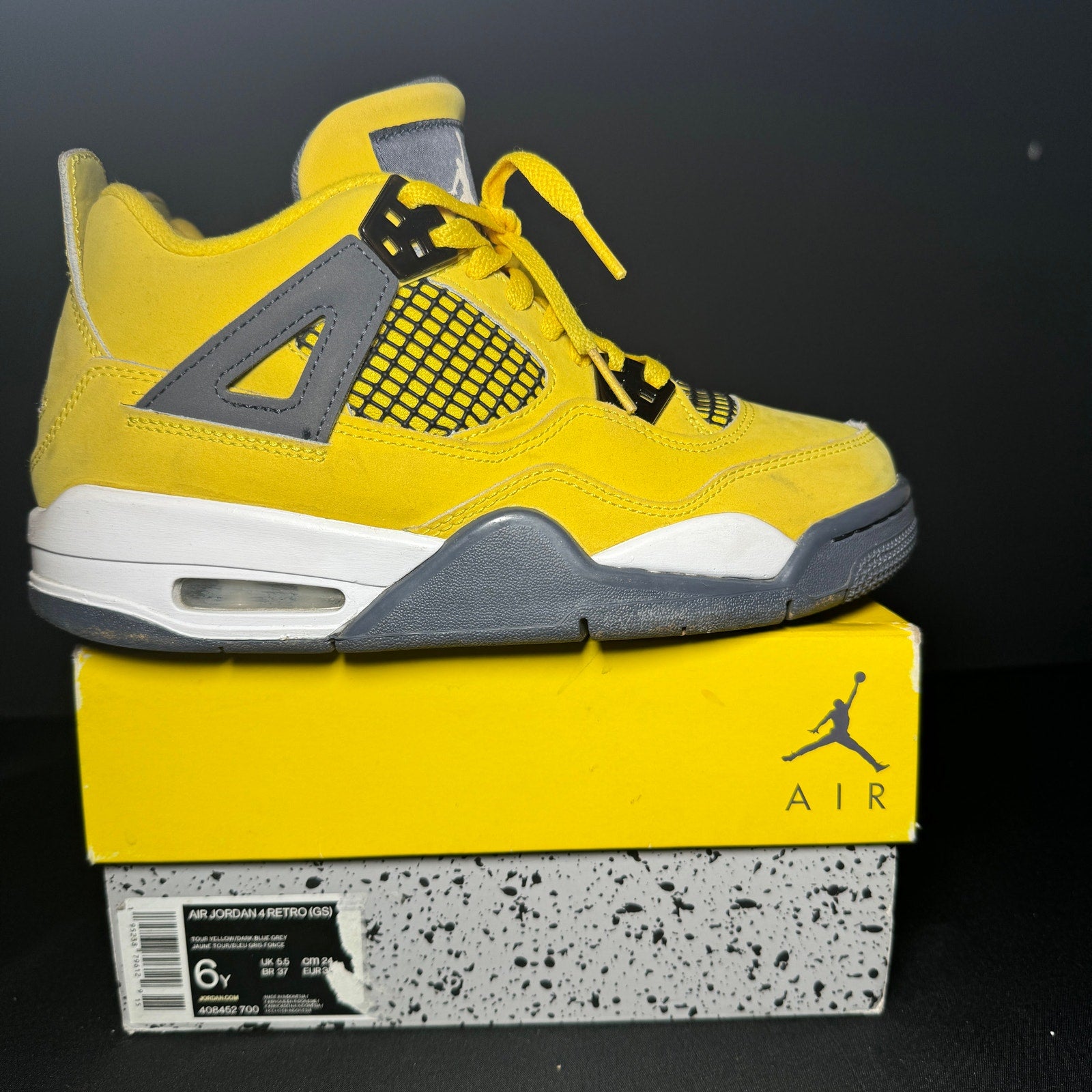 Air Jordan 4 Retro GS Lightning 2021 Kids Shoes - Size 6