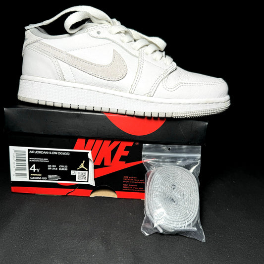 Air Jordan 1 Retro Low OG GS Neutral Grey 2021 Kids Shoes - Size 4