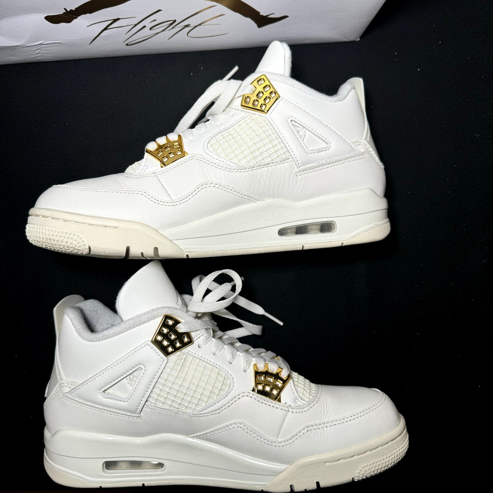 Air Jordan 4 Retro Metallic Gold Women's Shoes - Size 10