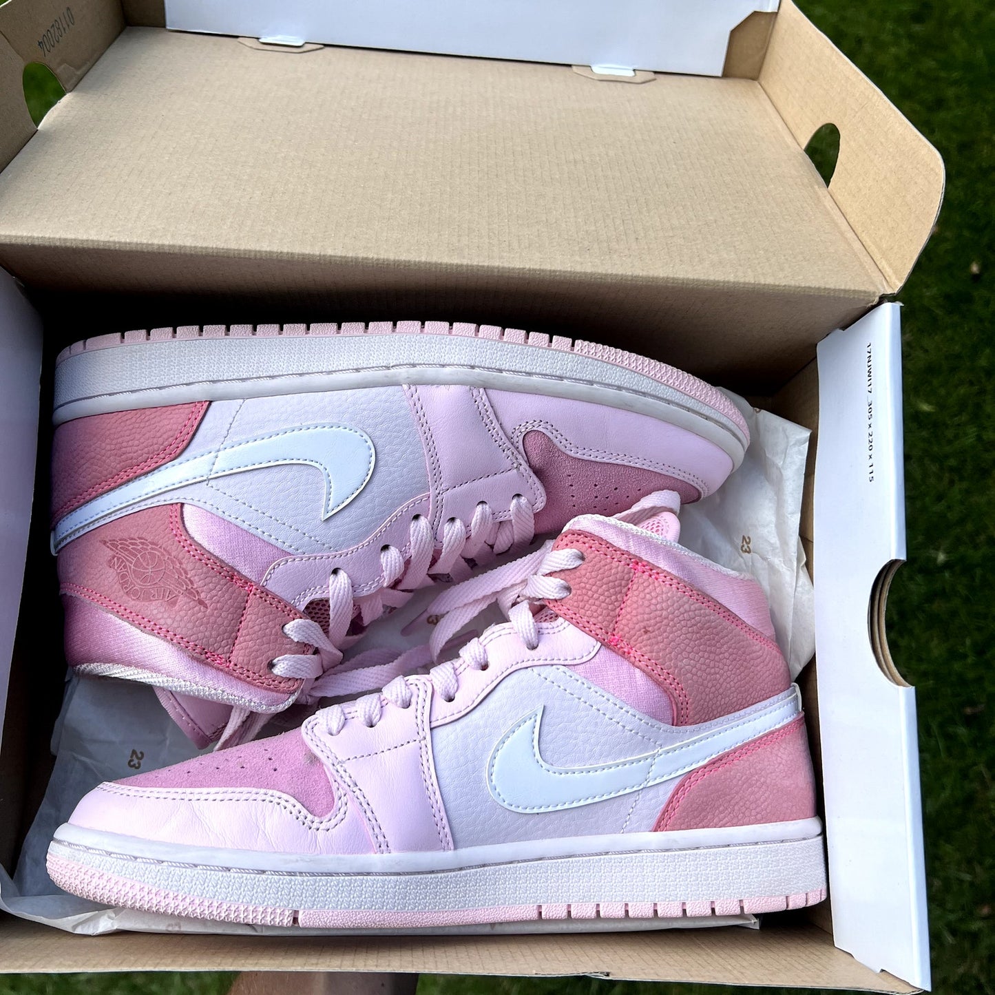 Wmns Air Jordan 1 Mid Digital Pink Women's Shoes - Size 8.5