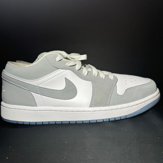 Air Jordan 1 Low White Wolf Grey Women's Shoes - Size 10.5