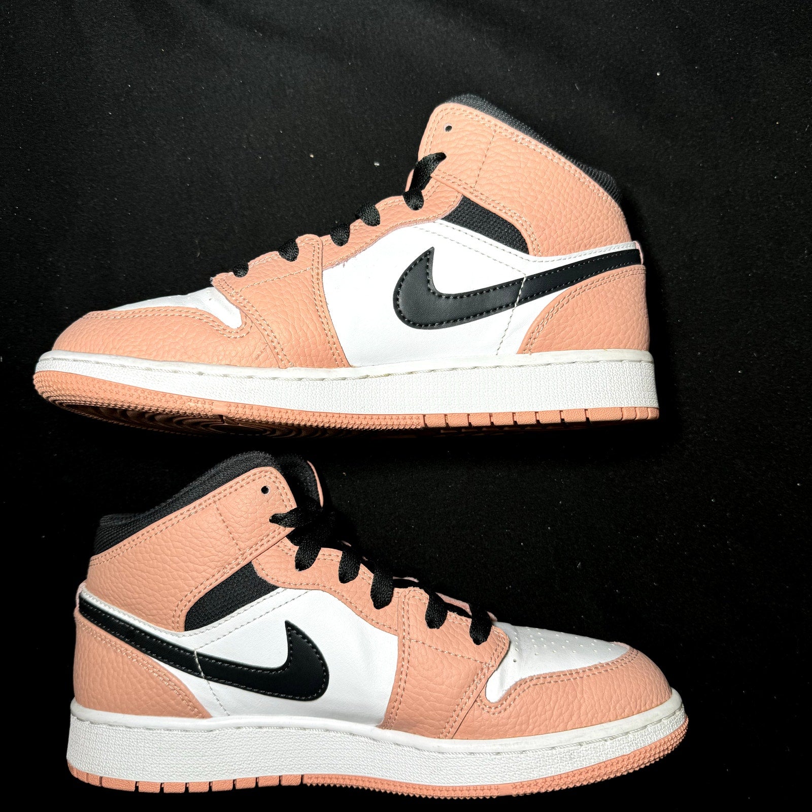 Air Jordan 1 Mid GS Pink Quartz Kids Shoes - Size 6