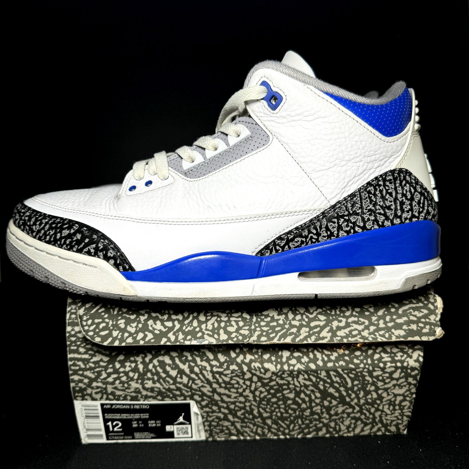 Air Jordan 3 Retro Racer Blue Men's Shoes - Size 12