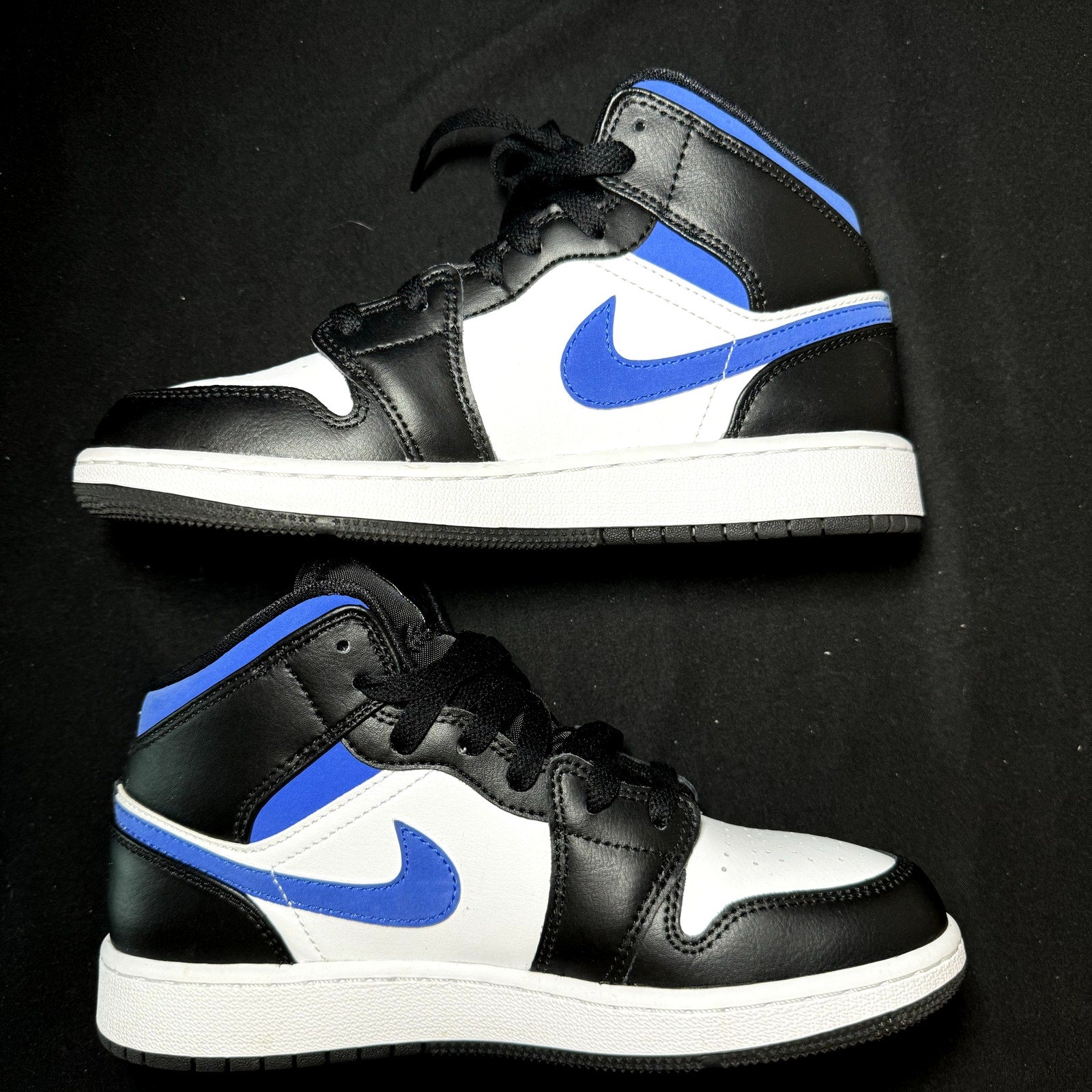 Air Jordan 1 Mid GS Racer Blue Kids Shoes - Size 5